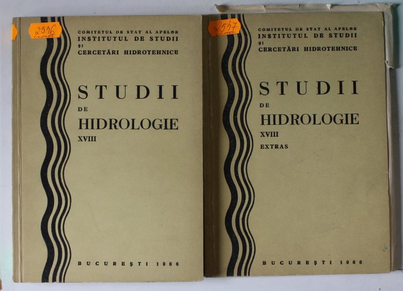 STUDII DE HIDROLOGIE , VOLUMELE XVIII - XVIII EXTRAS , 1966