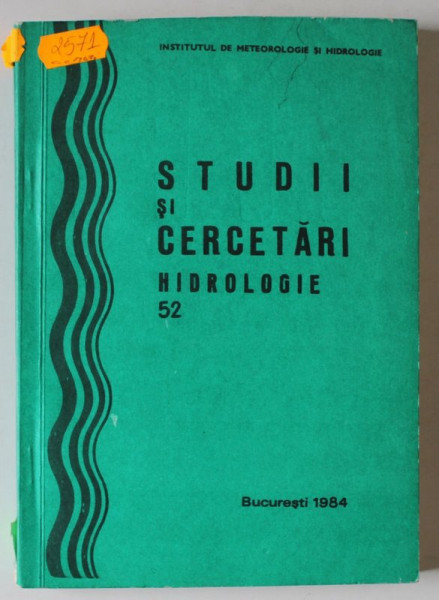 STUDII SI CERCETARI , HIDROLOGIE , VOLUMUL 52 , 1984