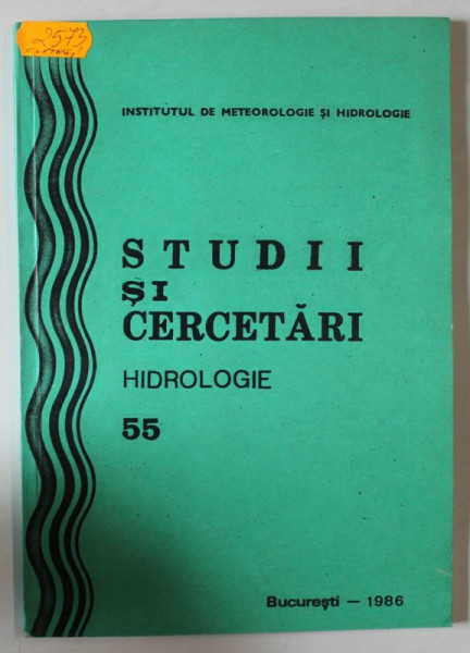 STUDII SI CERCETARI , HIDROLOGIE , VOLUMUL 55, 1986