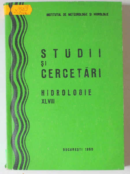 STUDII SI CERCETARI , HIDROLOGIE , VOLUMUL XLVIII , 1980