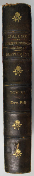 SUPPLEMENT AU REPERTOIRE METHODIQUE ET ALPHABETIQUE DE LEGISLATION DE DOCTINE ET DE JURISPRUDENCE de MM. DALLOZ , TOME SIXIEME , 1890