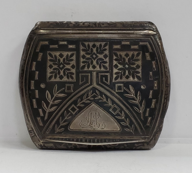 Tabachera din argint, Niello, cca 1900