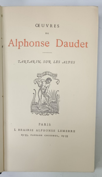 TARTARIN SUR LES ALPES par ALPHONSE DAUDET , 1933