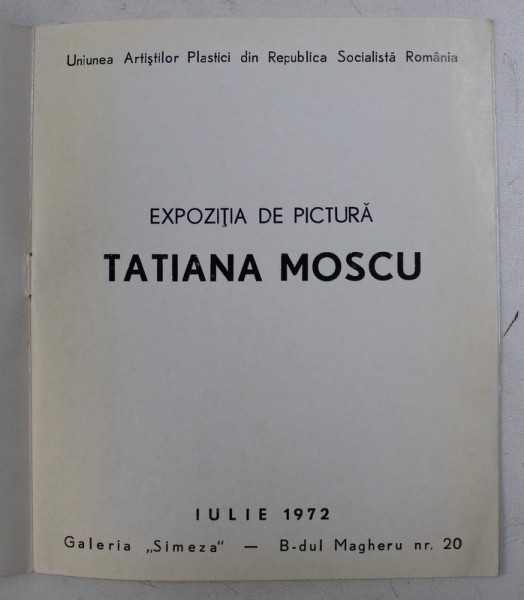 Tatiana Moscu Expozitia De Pictura Galeria Simeza Iulie 1972 0208