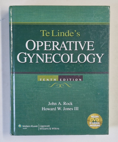 TE LINDE 'S OPERATIVE GYNECOLOGY by JOHN A . ROCK and HOWARD W. JONES III , 2008 , DVD INCLUS *