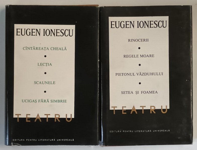 TEATRU , VOLUMELE I - II de EUGEN IONESCU , 1968 *EDITIE CARTONATA