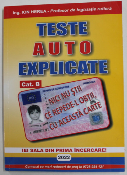 TESTE AUTO EXPLICATE de ION HEREA , CATEGORIA B,  2022