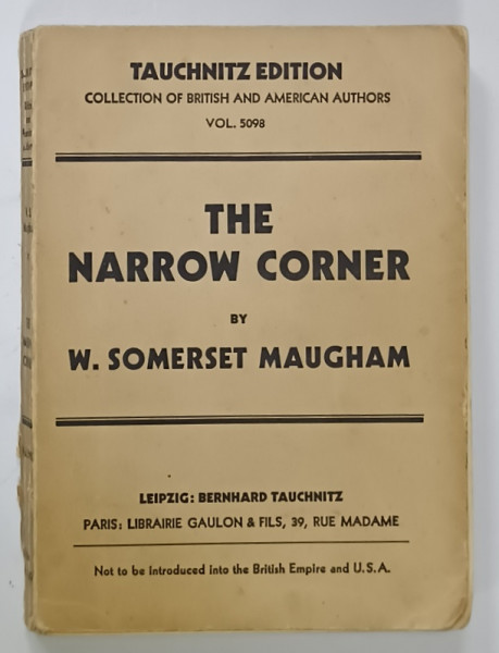 THE NARROW CORNER by W. SOMERSET  MAUGHAM , 1935