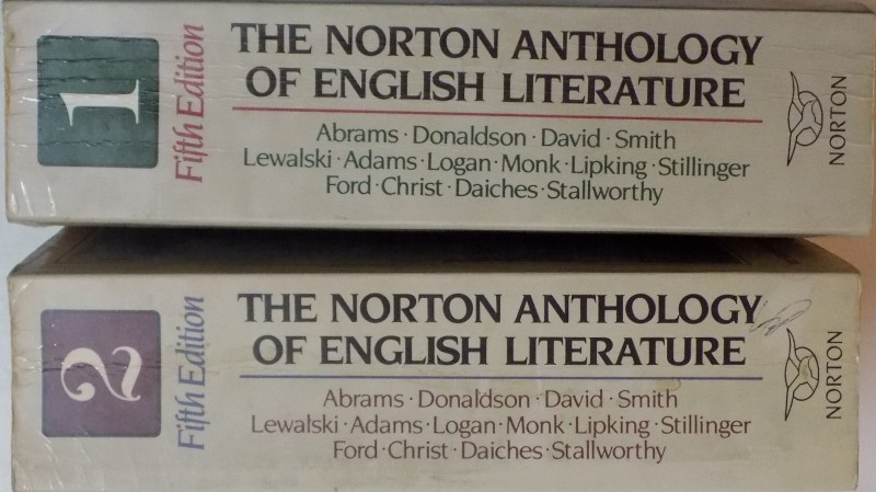 THE NORTON ANTHOLOGY OF ENGLISH LITERATURE , FIFTH EDITION , VOL.I - II , 1986