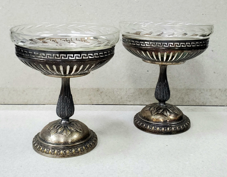 Theodor Radivon, Pereche de cupe din metal argintat si cristal, Germania, cca. 1906