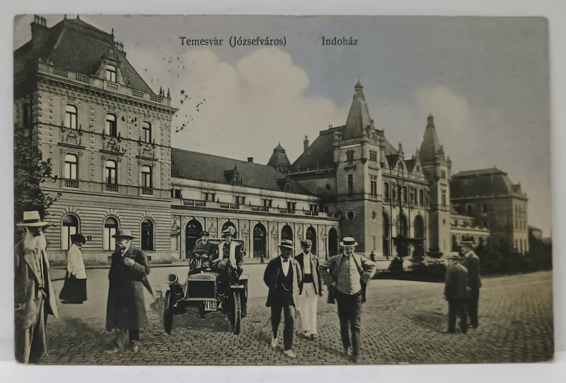 TIMISOARA , GARA SI PIATETA DIN FATA , CARTE POSTALA  ILUSTRATA , INCEPUTUL SEC. XX