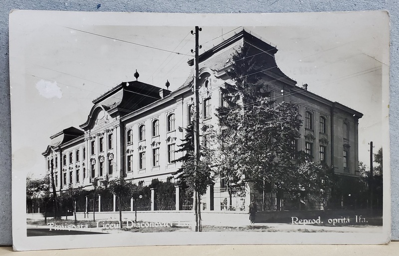 TIMISOARA , LICEUL '' DIACONOVICI '' , CARTE POSTALA , 1937