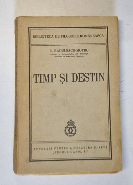 TIMP SI DESTIN de C. RADULESCU-MOTRU  1940 , MINIMA UZURA