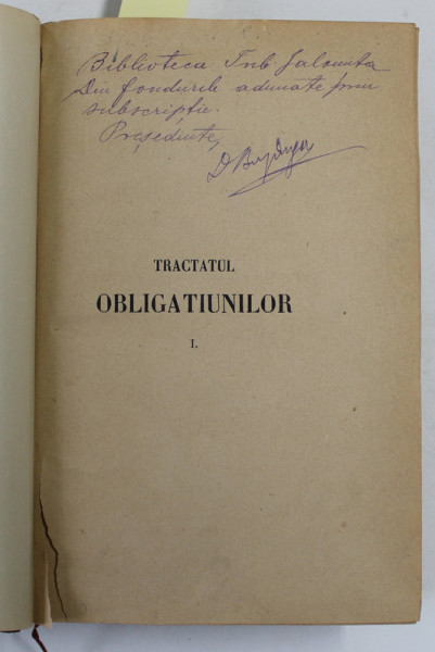 TRACTATUL OBLIGATIUNILOR de GR. G. PEUCESCU , COLIGAT DE DOUA VOLUME , 1884- 1891