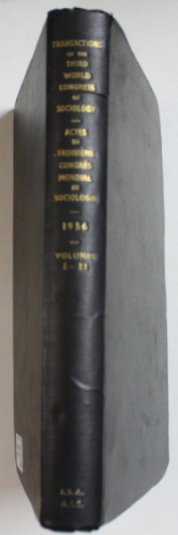 TRANSACTIONS  OF THE THIRD WORLD CONGRESS OF SOCIOLOGY , VOLUME I , 1956