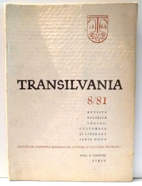 TRANSILVANIA NR. 8/81 AUGUST