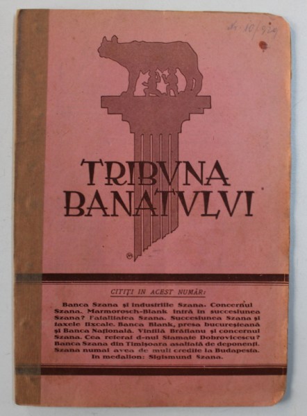 TRIBUNA BANATULUI - REVISTA POLITICA , SOCIALA SI ECONOMICA , ANUL IV , SERIA II , NR. 10 , 15 IUNIE ,    1929