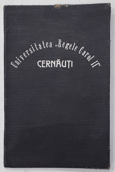 Universitatea 'Regele Carol II' din Cernauti, Facultatea de Teologie, Carnet de Cursuri, 1935