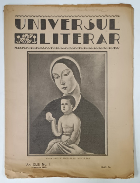 UNIVERSUL LITERAR , No.1 , 1927