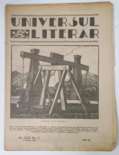 UNIVERSUL LITERAR , No.2 , 1927
