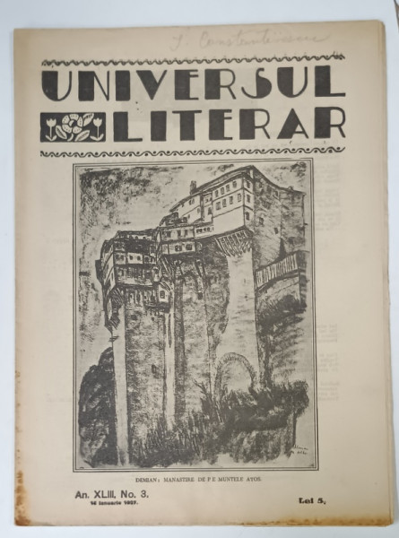 UNIVERSUL LITERAR , No.3 , 1927