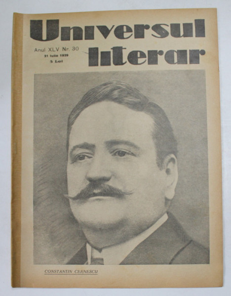 UNIVERSUL LITERAR , REVISTA , ANUL XLV , NR. 30 , 21 IULIE  , 1929