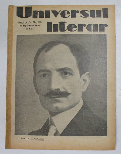 UNIVERSUL LITERAR , REVISTA , ANUL XLV , NR. 39, 22 SEPTEMBRIE  , 1929