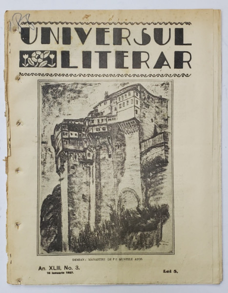 UNIVERSUL LITERAR, REVISTA , NR. 3 , 1927