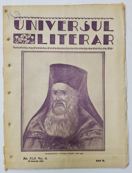 UNIVERSUL LITERAR, REVISTA , NR. 4 , 1927