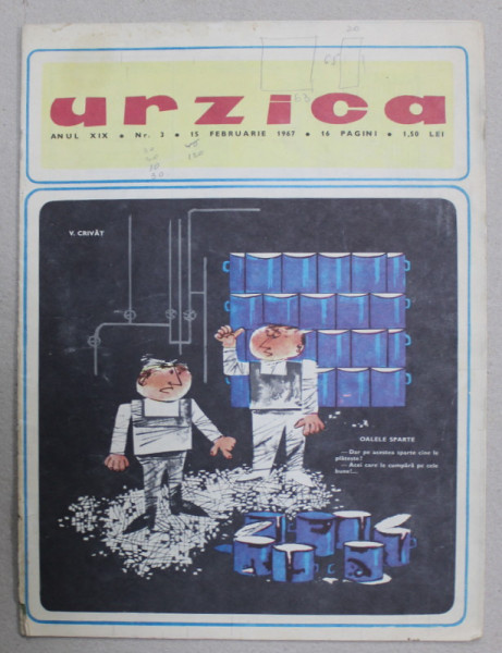 URZICA , REVISTA DE SATIRA SI UMOR , ANUL XIX   , NR.3 , 1967