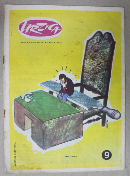 URZICA , REVISTA DE SATIRA SI UMOR , ANUL XXIV , NR. 9  , 1972