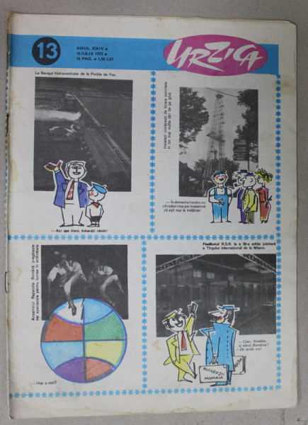 URZICA , REVISTA DE SATIRA SI UMOR , ANUL XXIV , NR.13 , 1972