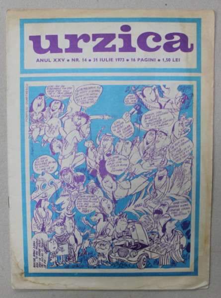 URZICA , REVISTA DE SATIRA SI UMOR , ANUL XXV , NR. 14 , 1973