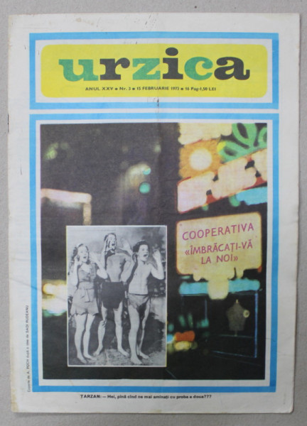 URZICA , REVISTA DE SATIRA SI UMOR , ANUL XXV , NR. 3 , 1973