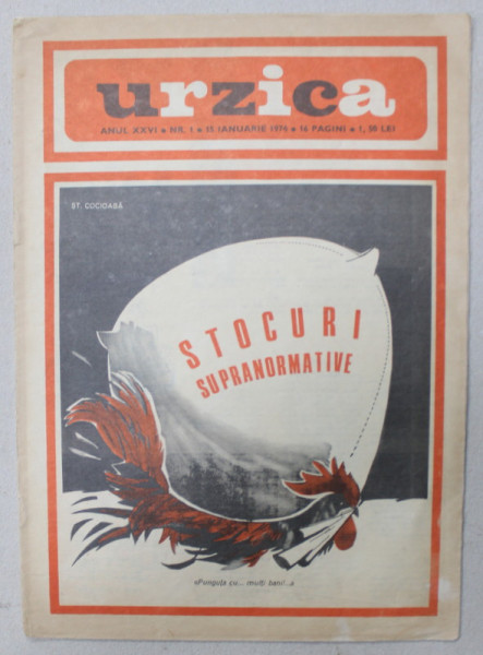 URZICA , REVISTA DE SATIRA SI UMOR , ANUL XXVI  , NR. 1 , 1974