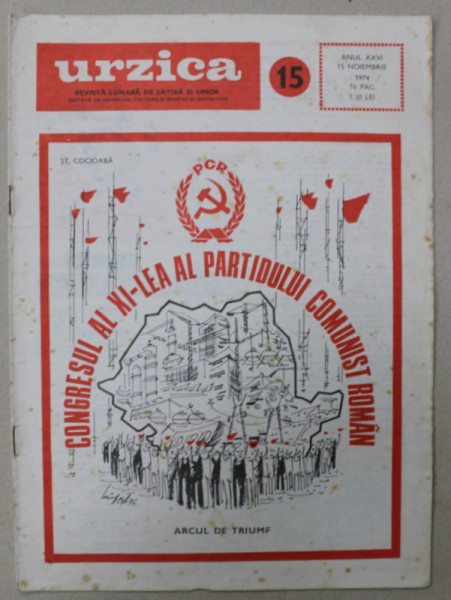 URZICA , REVISTA DE SATIRA SI UMOR , ANUL XXVI , NR.15 , 1974