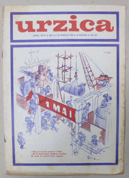 URZICA , REVISTA DE SATIRA SI UMOR , ANUL XXVI , NR.8 , 1974