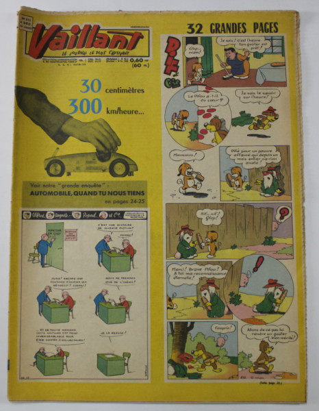 VAILLANT , LE JOURNAL LE PLUS CAPTIVANT , No. 812 , 1960 , BENZI DESENATE PENTRU COPII , TEXT IN LIMBA FRANCEZA