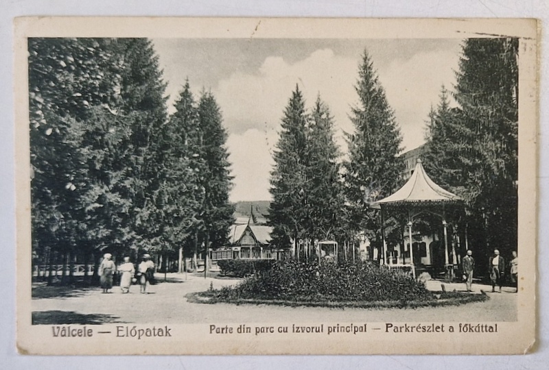 VALCELE , PARTE DIN PARC CU IZVORUL PRINCIPAL , CARTE POSTALA , 1930