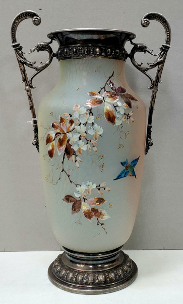 Vas decorativ, WMF din sticla pictata manual, Germania, cca. 1906