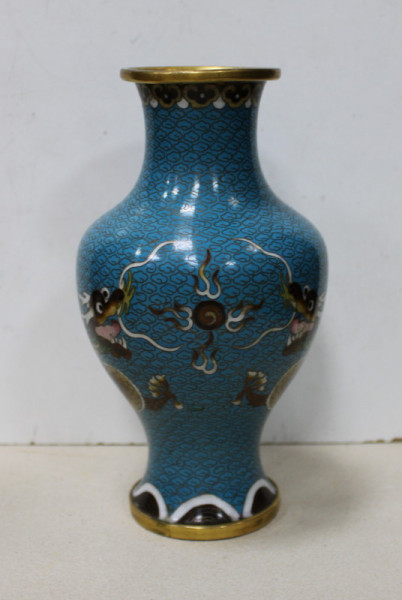 Vaza cloisonne decorata cu dragoni, China secol 20