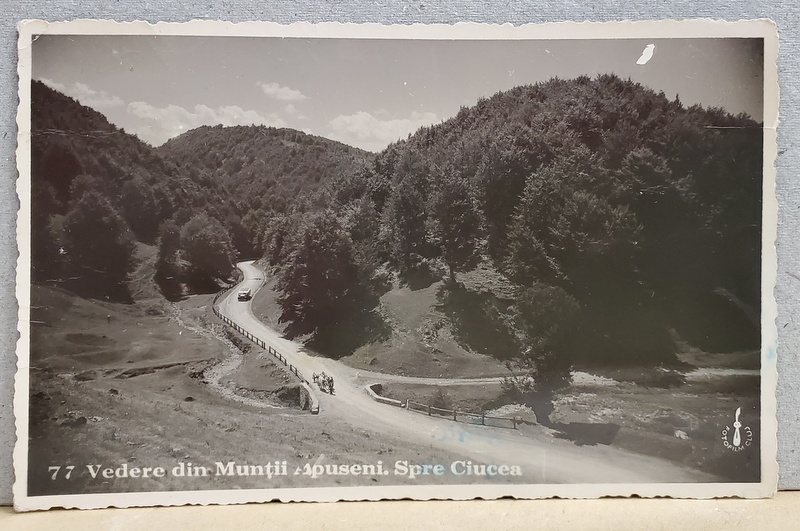 VEDERE DIN MUNTII APUSENI , SPRE CIUCEA , FOTOGRAFIE TIP CARTE POSTALA , ANII '40