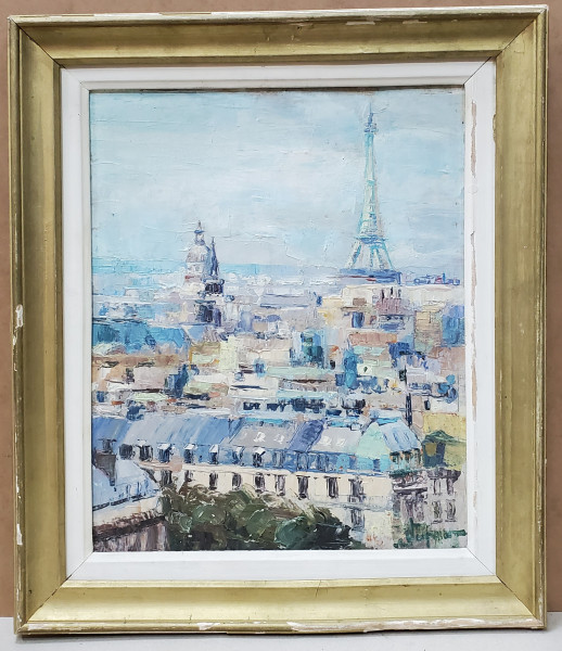 Nina Stuparu(1910-2001)-Vederea Parisului cu Tour Eiffel