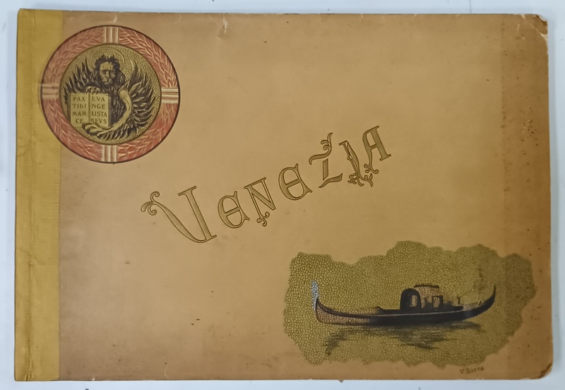 VENEZIA , ALBUM ILUSTRAT CU FOTOGRAFII DE EPOCA SI CROMOLITOGRAFII , COLORIZATE , INCEPUT DE SECOL XX