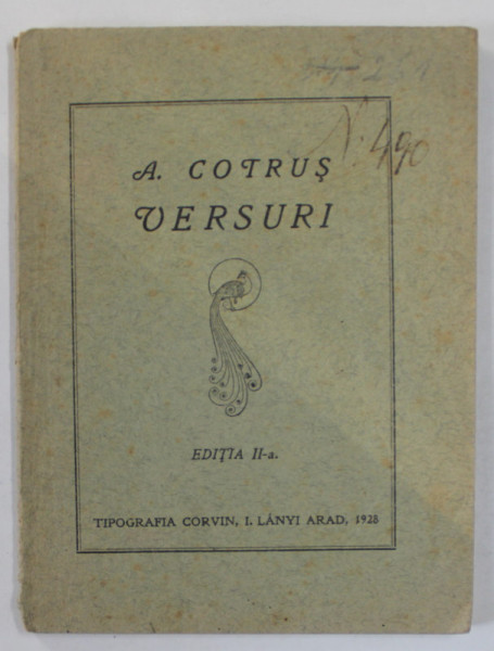 VERSURI de ARON COTRUS , EDITIA A - II -A  ,  1928