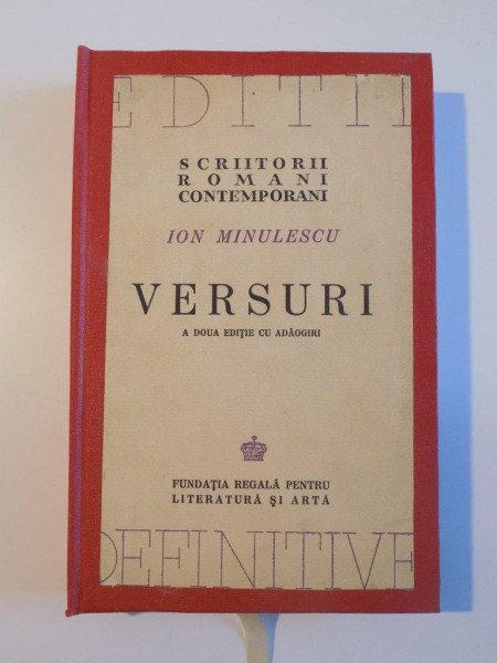 VERSURI de ION MINULESCU editia a II a cu adaugiri 1942