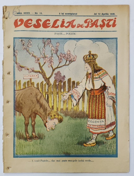 VESELIA DE PASTI , REVISTA UMORISTICA , 12 APRILIE , 1928