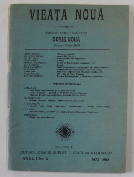 VIEATA NOUA , SERIE NOUA , ANUL I , NR. 3 , MAI 1992