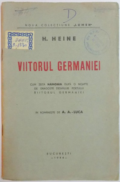 VIITORUL GERMANIEI de H. HEINE , 1944