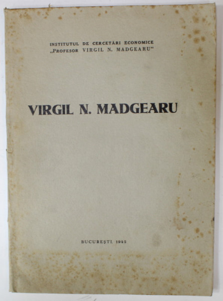 VIRGIL N. MADGEARU , LUCRARE CU CARACTER COMEMORATIV  1942